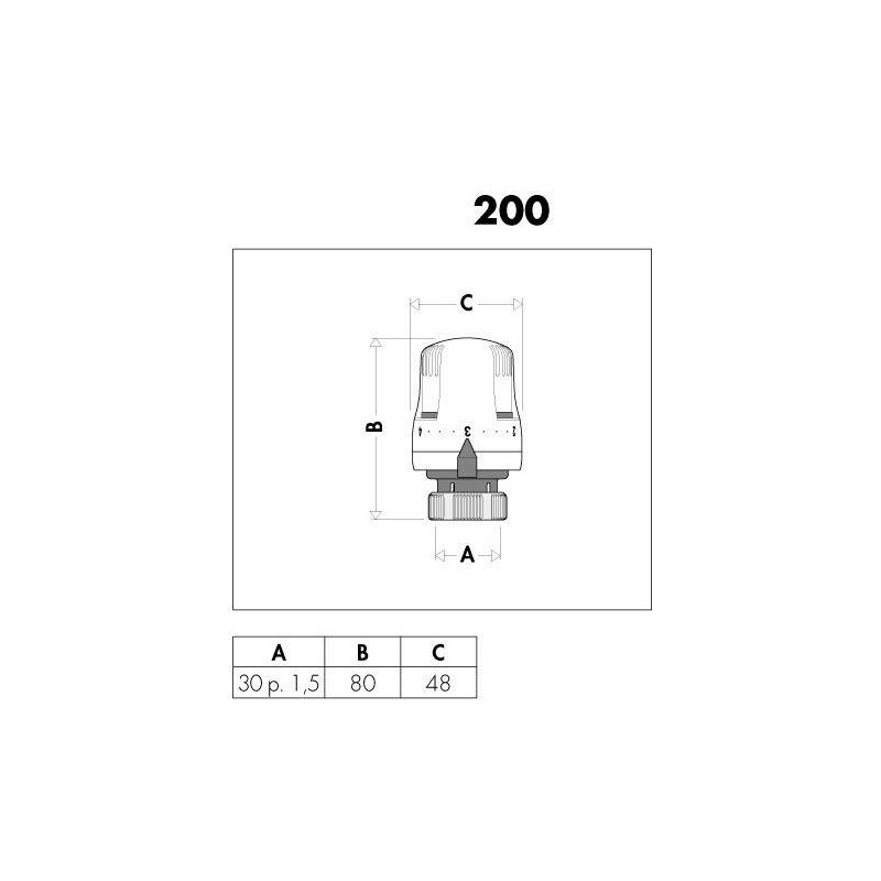 Valves thermostatiques radiateurs Tête thermostatique avec adaptateur caleffi 200000