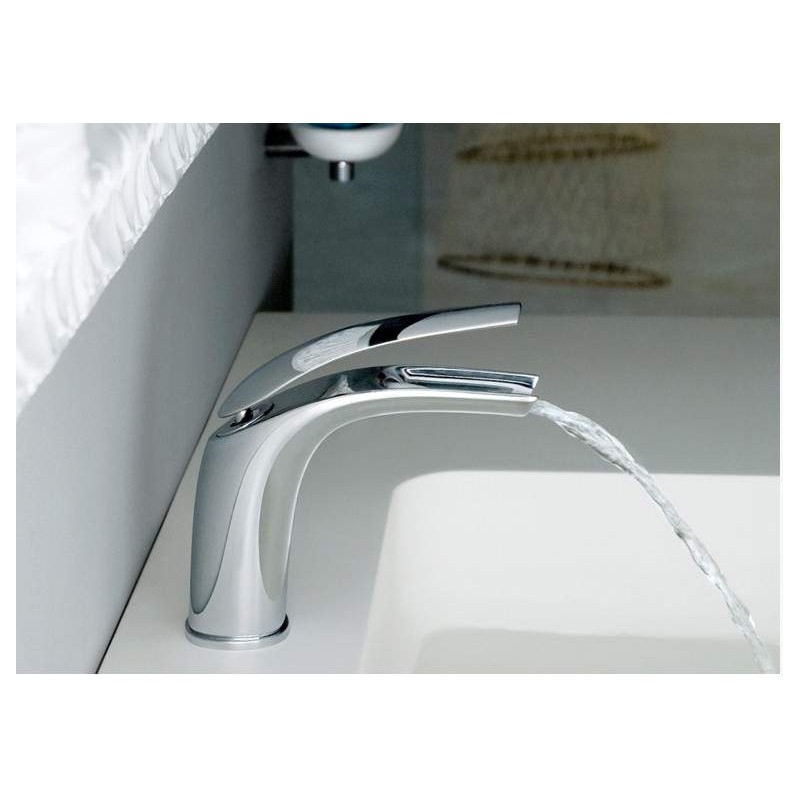 Wall-mounted sink taps Cascade basin mixer with clic-clac 1"1/4 waste Webert Vento D830682015