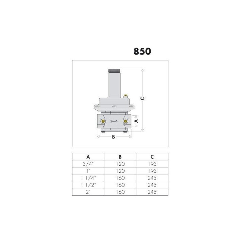 Gasfilter Doppelmembran-Gasfilterregler Caleffi 850