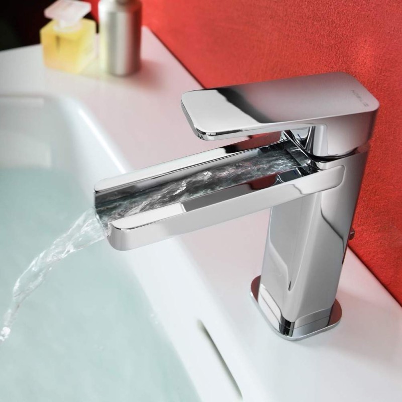 Wall-mounted sink taps Single lever basin mixer with cascade Nobili Loop LPC90118/1CR