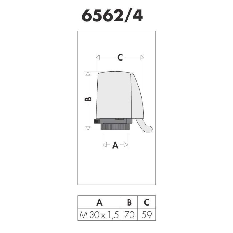 Collecteurs Commande électrothermique sans microrupteur auxiliaire Caleffi 656202-656204