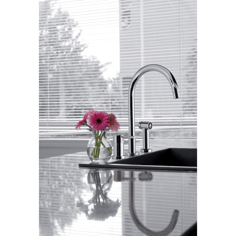 Kitchen taps with shower head 3-hole kitchen sink mixer with pull-out spray Gioira&Redi Web 449