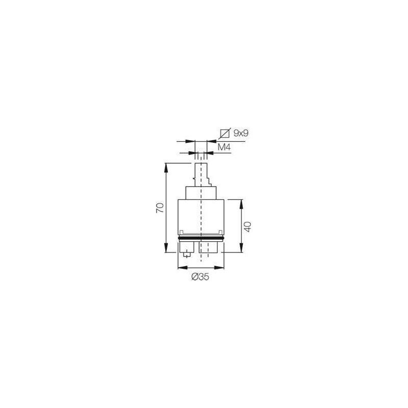 Cartouches pour mitigeur Cartouche de remplacement ø35 mm avec distributeur Porta & Bini 00141