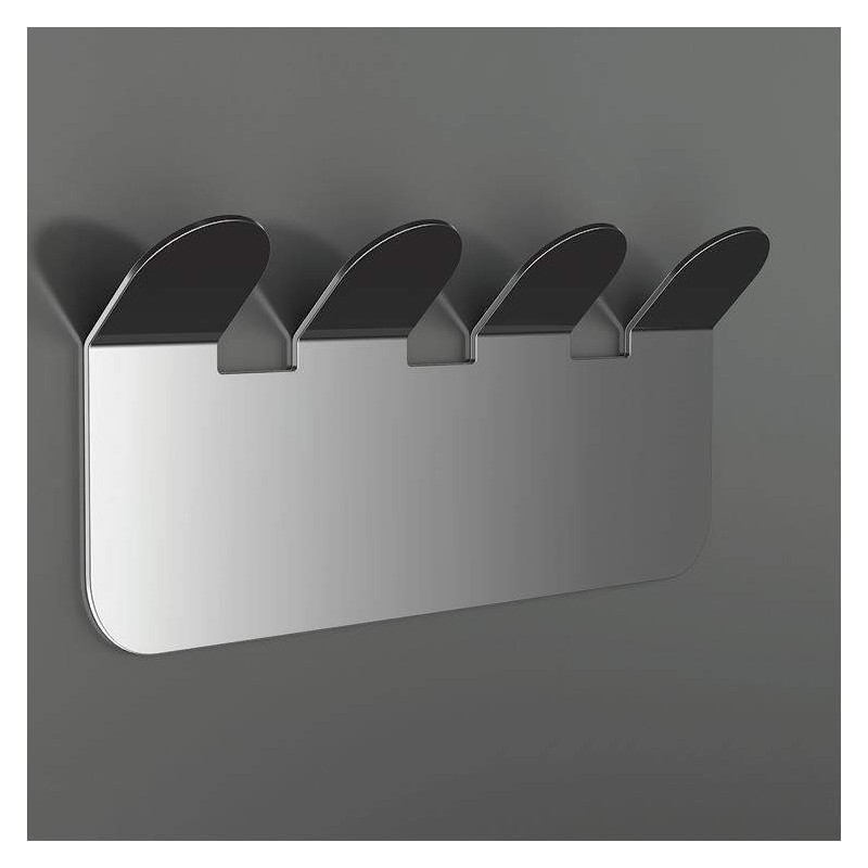 Towels rack 4-place coat hanger in polished steel with screw fixing Capannoli Easy YE109/4   55V