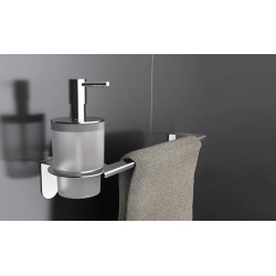 Porte brosse et Porte savon Porte-savon/serviette avec distributeur de savon liquide, fixation à vis Capannoli Easy YE122   VS53