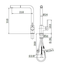 Küchenarmaturen mit Brause Küchenspülmischer mit ausziehbarer Dusche Mamoli Banana Junior 721100000001