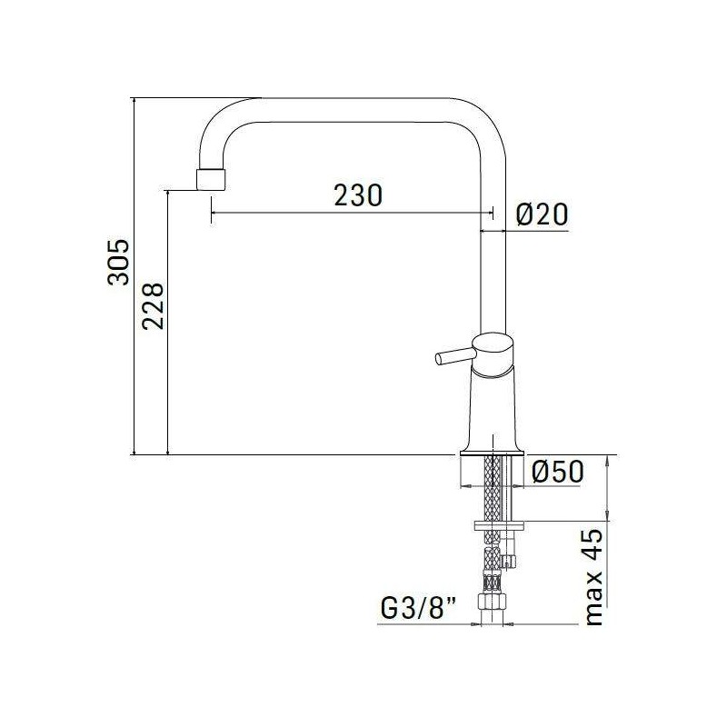 Robinets traditionnels pour la cuisine Mélangeur d'évier de cuisine avec bec pivotant 360° Mamoli Banana Slim 720300000001