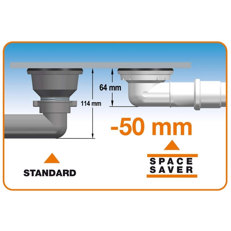 Drains for sinks KIT Space saver trap for sink with space saver drain fitting LIRA Spazio 1NT