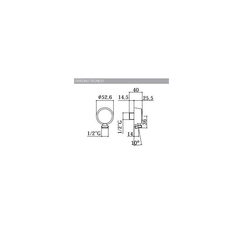 Raccords et prises d'eau Sortie d'eau 1/2"G en laiton chromé Paffoni Light ZACC130CR