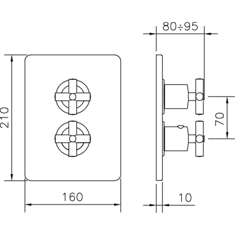 Duschthermostat Eingebauter thermostatischer Duschmischer Huber Suite SU01810021