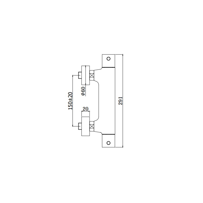 Robinets douche thermostatiques Mitigeur thermostatique douche Paffoni Light LIQ168E