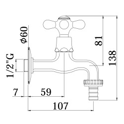 Grifos Lavabo Monomando Grifo exterior Gas 1/2" estándar Paffoni IRIS IRV211CR