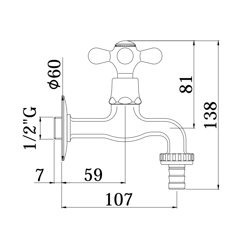 Single Lever Taps Washbasin Mixer Standard 1/2" Gas outdoor tap Paffoni IRIS IRV211CR