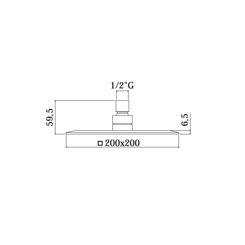 Quadratische Duschköpfe Ultraflacher quadratischer Duschkopf 200x200 Paffoni ZSOF095CR