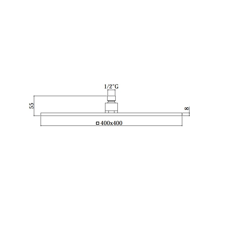 Pommes carrés de douche Pomme de douche anti-calcaire 400x400 mm Paffoni ZSOF081CR