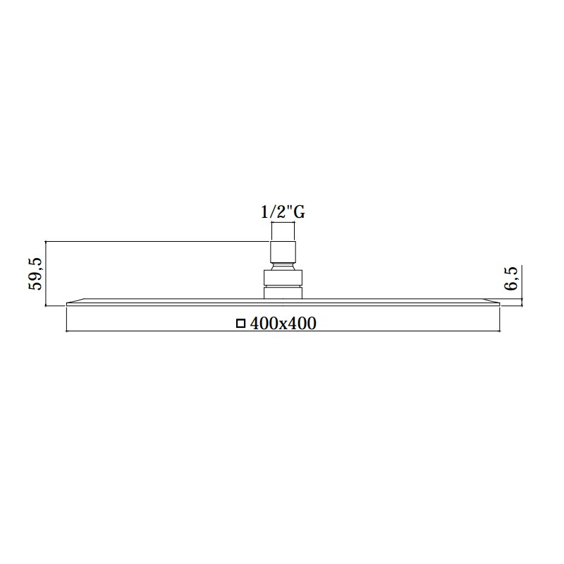 Pommes carrés de douche Pommeau de douche ultra-plat 400x400 mm Paffoni ZSOF104CR