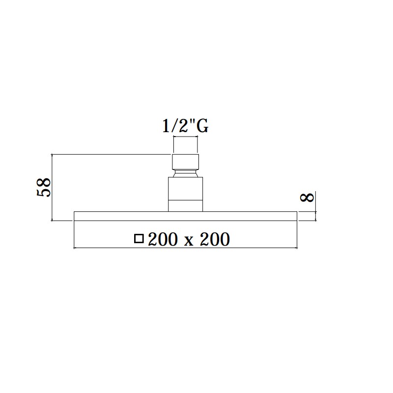 Pommes carrés de douche Tetè de douche carrée 200 x 200 Paffoni SYNCRO ZSOF075CR