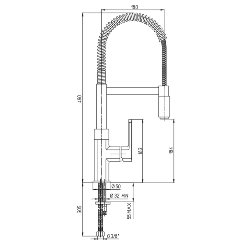 Rubinetti Cucina Con Molla Miscelatore lavello cucina con bocca a molla ed asta orientabile Paini Ovo 86CR556