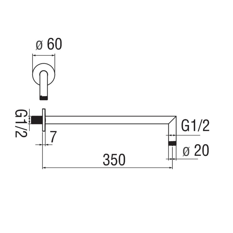 Brackets for shower head Wall shower arm round model Nobili AD138/44CR