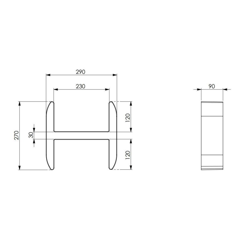 Repisa Estante con forma de letra H Damast Lettering