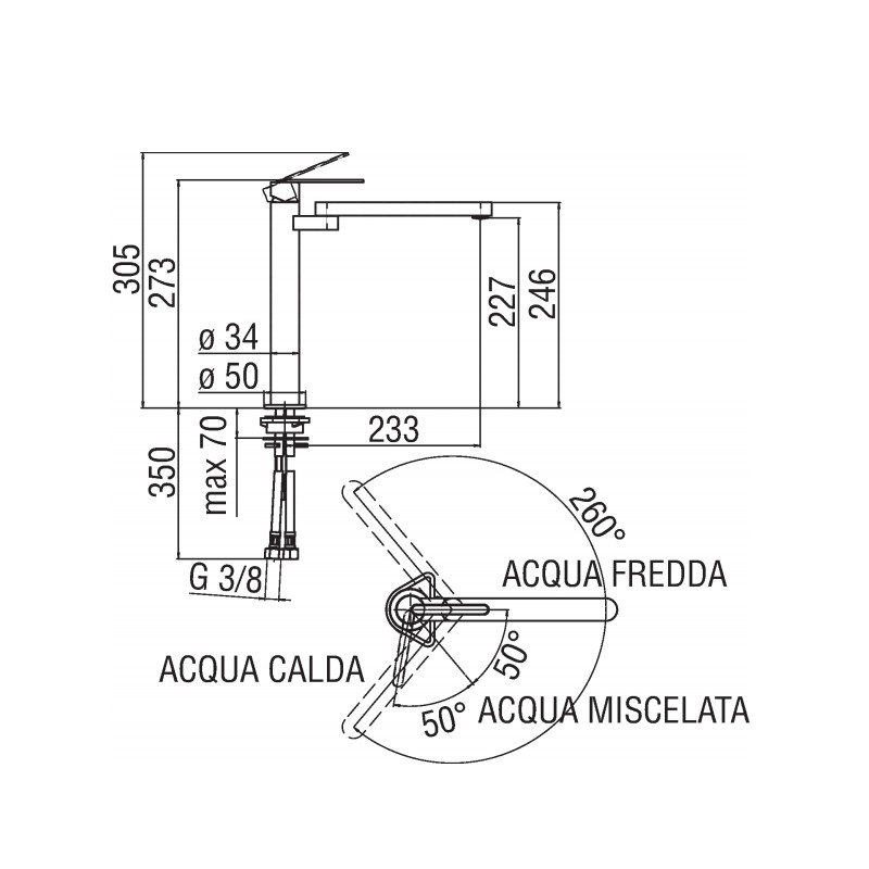 Rubinetti Cucina Tradizionali Miscelatore lavello cucina canna a snodo Nobili Nilo CU92913CR