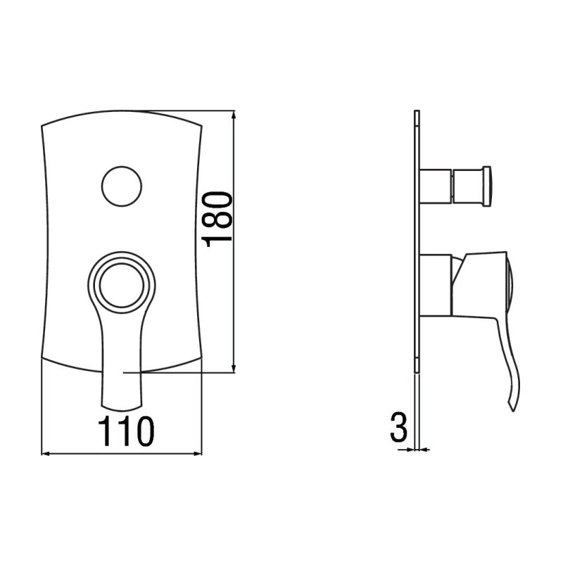 Built-in shower taps Built-in shower mixer with diverter Nobili Sofì SI98100/ECR