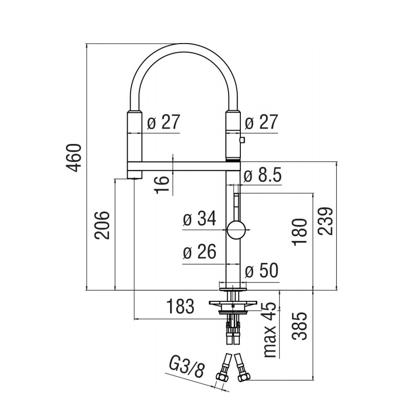 Spiralfeder Küchenarmaturen Küchenspülmischer mit verstellbarer Dusche Nobili Move MV92400/50CR