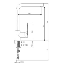 Traditionelle Küchenarmaturen Spültischmischer mit verstellbarem Auslauf Paini Nove 09CR5721