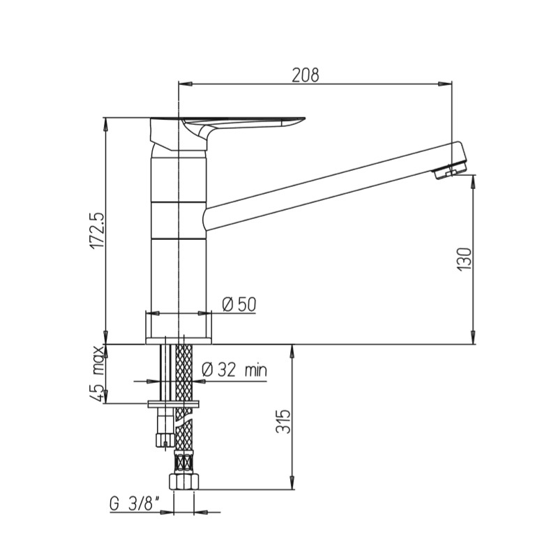 Traditionelle Küchenarmaturen Spültischmischer Paini Nove 09CR573