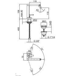 Grifos bidé monomando Mezclador de bidé con clic-clac 1"1/4 desagüe Webert Bath D840264015