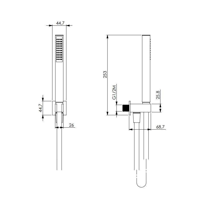 Doccette Doccia duplex con presa acqua Damast Elegance Quadro 13716