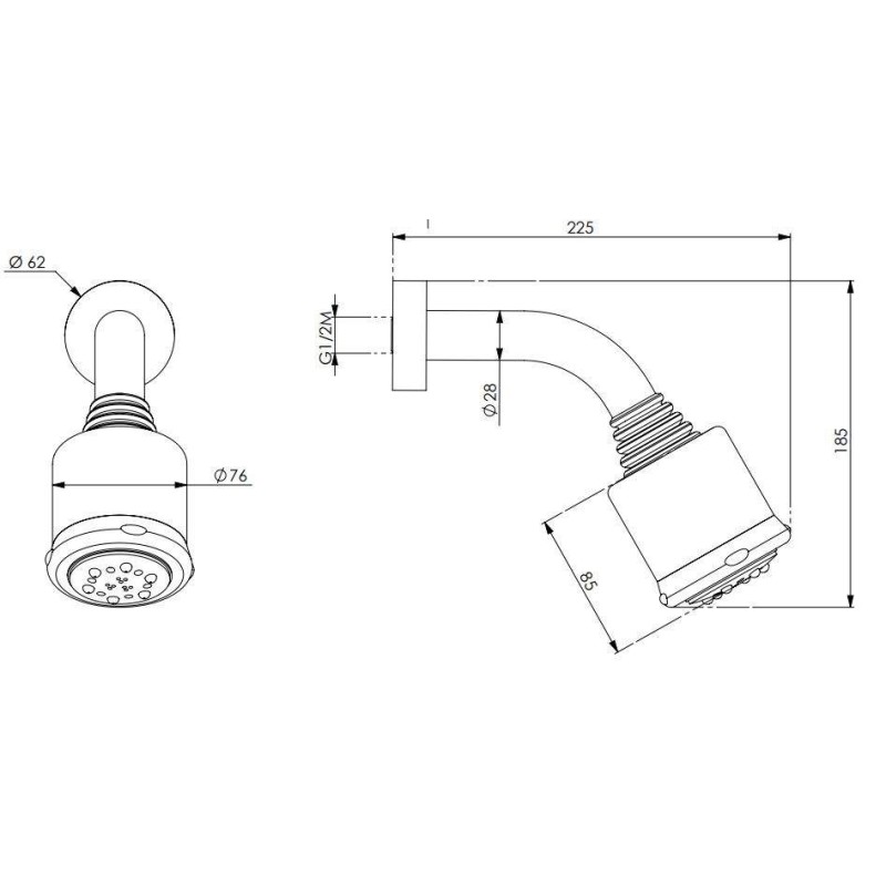 Duschkopf mit Arm Duschkopf mit Arm Damast S-Sport 14005