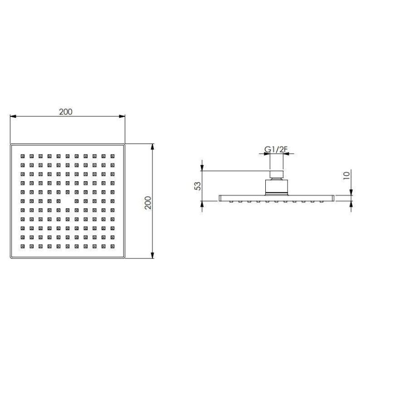 Soffioni Doccia Quadrati Soffione quadro in ABS 200 x 200 mm Damast 13931