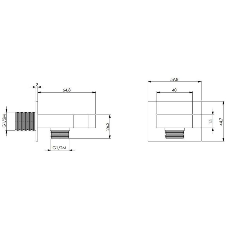 Verschraubung und Wasserstecker Wandanschlussbogen Damast Milo 13805