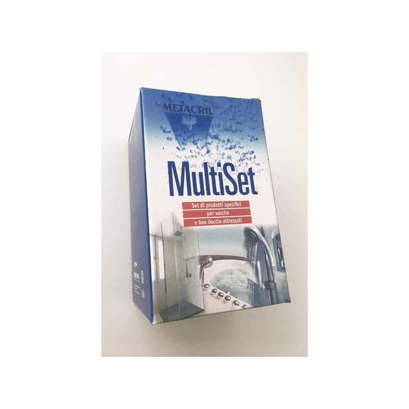 MultiSet avec kit de produits spécifiques pour le nettoyage des baignoires  et cabines de douche Metacril