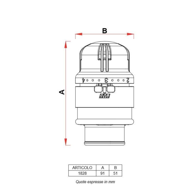 Valves thermostatiques radiateurs Tête thermostatique pour vannes thermostatiques Far 1828