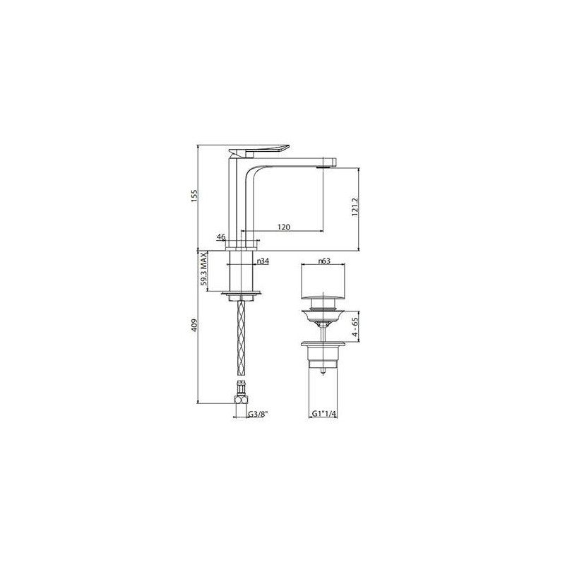 Rubinetti Lavabo Monoleva Miscelatore per lavabo Gattoni Soffio 8140