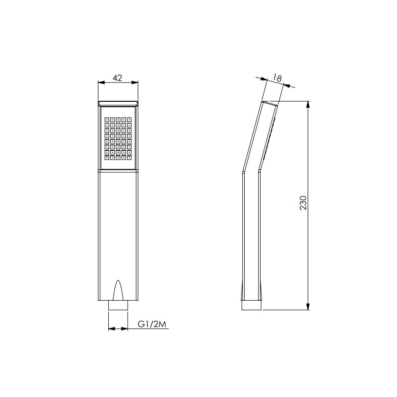 Alcachofas de ducha Ducha rectangular en cromo ABS Damast Ambra 11359