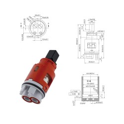 Cartuchos para mezclador Sustitución del cartucho Ø25 Hydroplast FX.25-11000