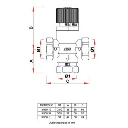 Mélangeurs thermostatiques Mitigeur thermostatique pour sanitaires Far Rubinetterie 3950