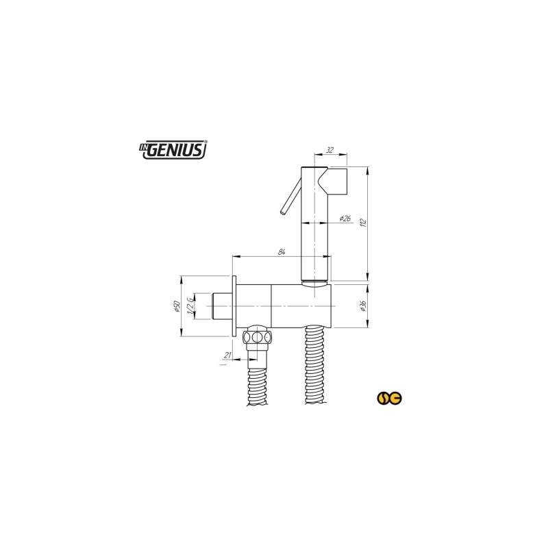 Idroscopini Kit doccia igienica con presa acqua e rubinetto integrato inGENIUS SG430