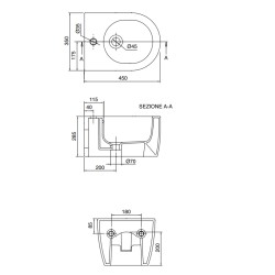 Bidets suspendus Bidet suspendu Scarabeo Moon 45 Hung Bidet 5525