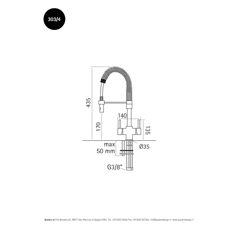 Three ways kitchen taps Kitchen sink mixer for water treatment 3-way Rub.Magistro 303/4