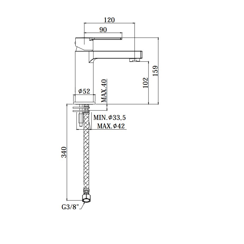 Rubinetti Lavabo Monoleva Miscelatore lavabo senza piletta di scarico Paffoni Ringo RIN071CR