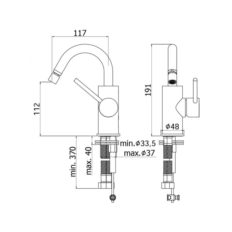 Bidet taps and fittings Bidet mixer swivel spout Paffoni Light LIG138CR