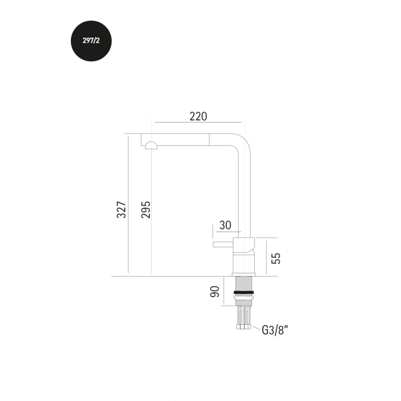 Spandrel kitchen taps Foldable kitchen sink mixer with pull-out shower Rub.Magistro 297/2