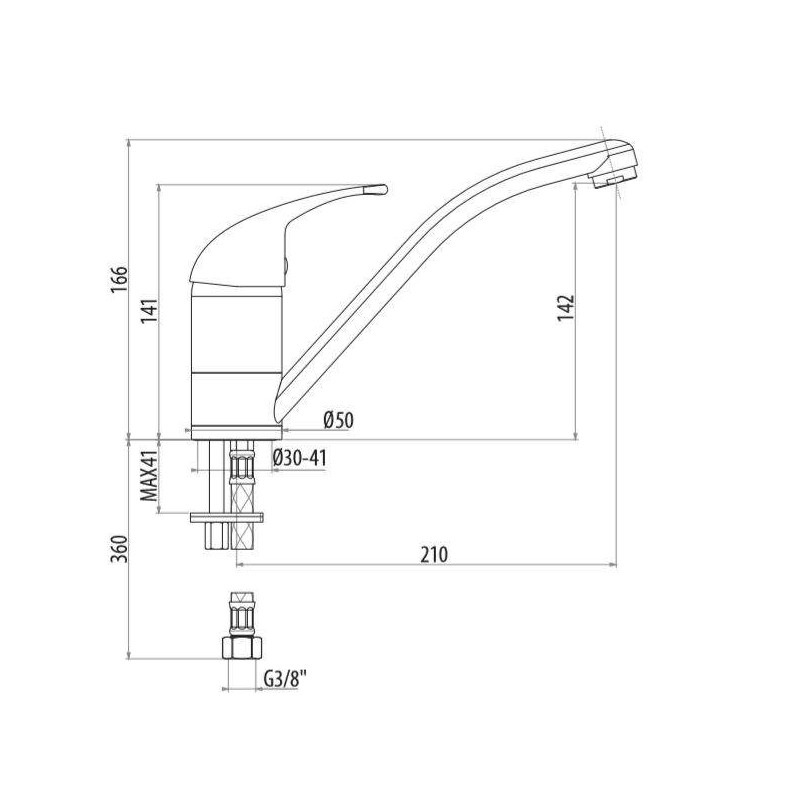 traditional kitchen taps Adjustable low spout kitchen mixer Gattoni Urano 0200/PCC0