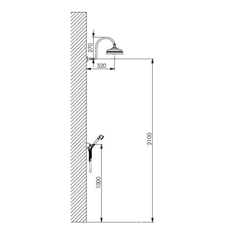 Kit Doccia completi Kit doccia in ottone retrò Damast Antico 13641