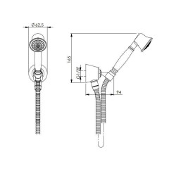 Kit Douche Kit de douche en laiton rétro Damast Antico 13641