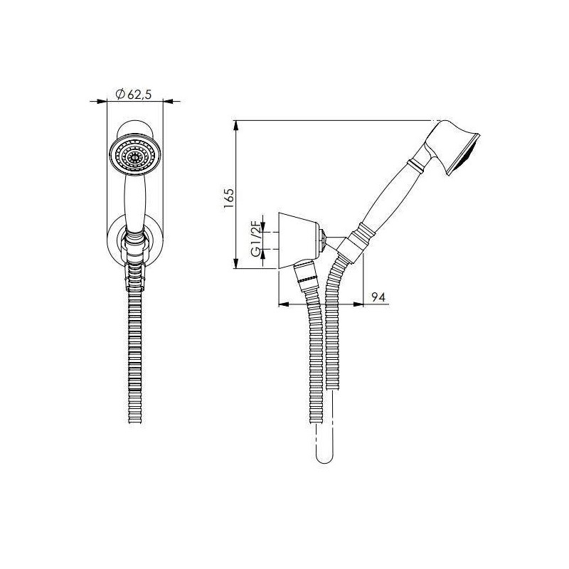 Kit Doccia completi Kit doccia in ottone retrò Damast Antico 13641